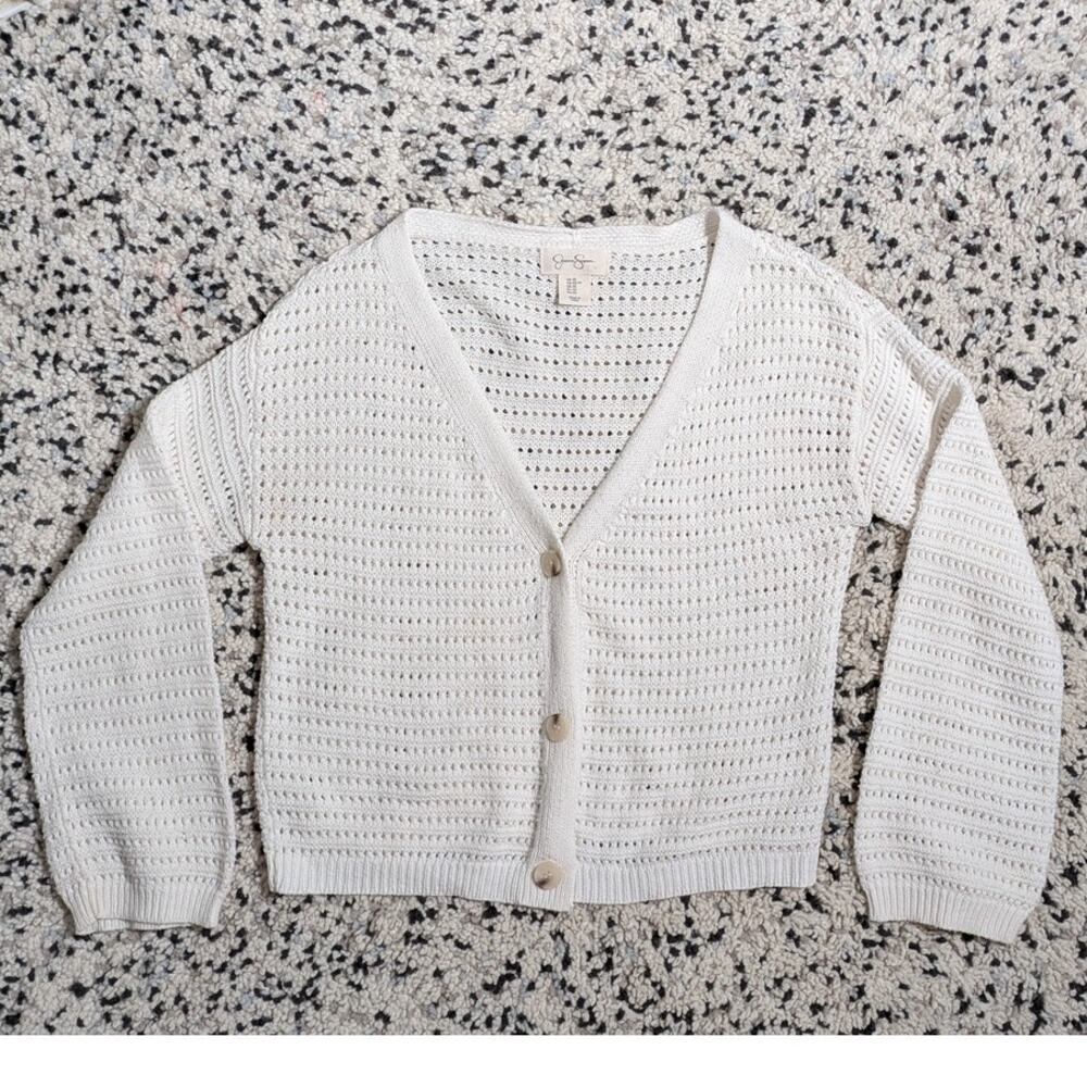 Jessica Simpson Cream Open Knit‎ Boho Cardigan XS